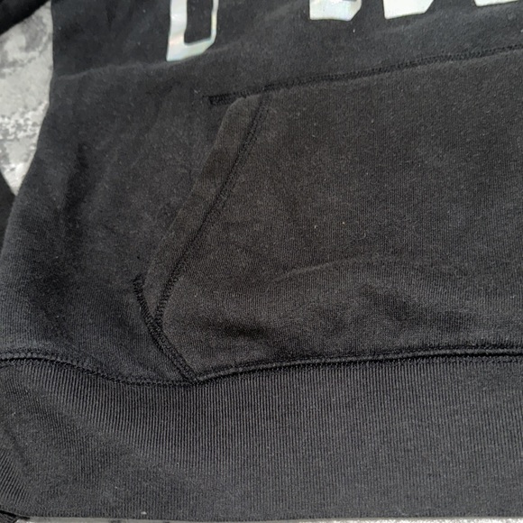 Victoria Secret Pink black hoodie with pink holographic logo - Picture 3 of 8
